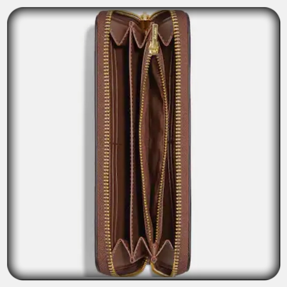 Limited Edition Coach Long Zip Around Wallet In Rainbow Signature Canvas - Picture 2 of 5